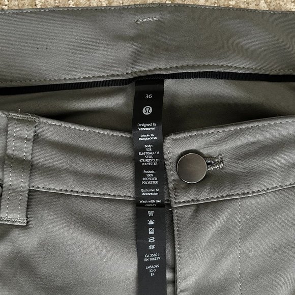 Lululemon ABC Slim-Fit Warpstreme 36-32 Grey Sage - Picture 2 of 4